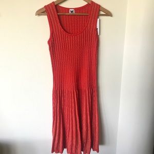 M Missoni Red Knit Fit Flare Dress Italian 42